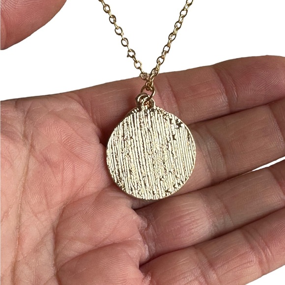 Gold and Peach Pendant Gold Necklace - Picture 2 of 6